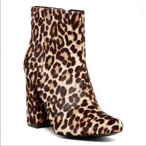 Charles David Leopard Print Ankle Boots